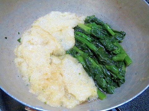 松山揚げと菜の花の煮浸し